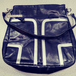 Goldenbleu Mod Leather Silver & Black Purse Bag